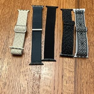 Apple Watch Bands in Black, Cream, and Gray
